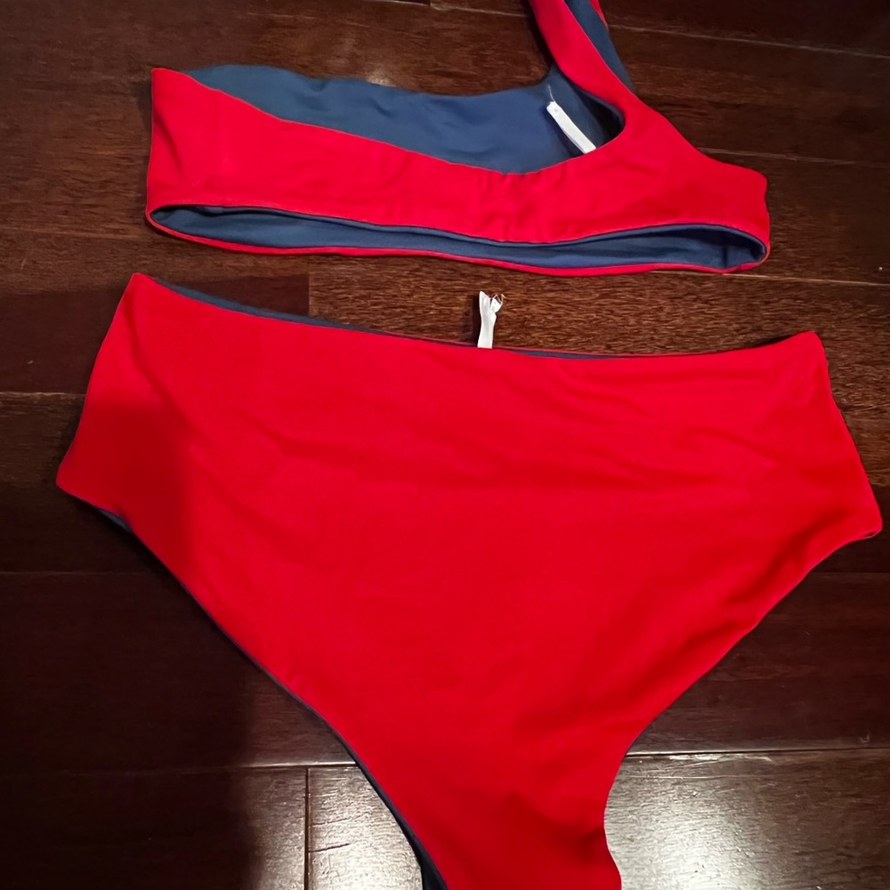 Solid & Striped Reversible High Waisted Bikini Xs - image 4